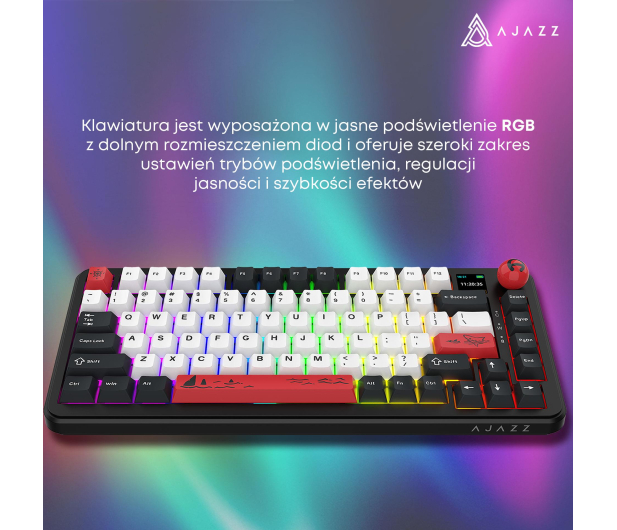 Ajazz AK820 MAX PLUS Avocado Switch Black Gray z ekranem - 1536374 - zdjęcie 12